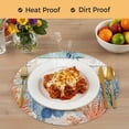thumbnail image 4 of Blue Red Seahorse Coastal Round 13 Inch Placemats Set of 2, Teal Wood Beach Coral Nautical HeatResistant Non Slip Place Mats for Dining Table, Wipeable Braided Kitchen Table Mats for Housewarming, 4 of 9