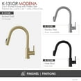 thumbnail image 4 of Stylish Modena Ht 14 ⅛" Brushed Gold Single Handle Pull Down Kitchen Faucet with Dual Funtion K-131GR, 4 of 15