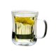 thumbnail image 1 of Taza de café/té de doble pared, de borosilicato transparente con asa, for bebidas frías y calientes, 220/400 ml, 1 of 7