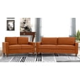 thumbnail image 2 of Mid Century Modern Couch for Small Spaces Living Rooms Apartments and Condos Sofa Sets with Reversible Back Pillows Orange, 2 of 4