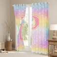 thumbnail image 3 of Manfei Kawaii Girls Letter P Black Out Curtains for Kid, Cartoon Monogrammed Curtains Pack of 2 (42x63 Each), Bling Stars Rainbow Bedroom Curtains, Blackout Curtains Room Decor, 3 of 6