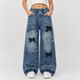 thumbnail image 2 of JAJAHO Girls Baggy Jeans Y2k Girls Elastic Waist Wide Leg Denim Pants For Teens Skater Streetwear 5-16Y, 2 of 7