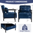 thumbnail image 6 of SESSLIFE Accent Chair with Storage Space, Upholstered Living Room Chairs with Waist Cushion & Wood Frame, Reading Armchair for Bedroom Sunroom, Blue, 6 of 9