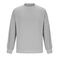 thumbnail image 2 of Fewfanhot Men Shirts Basic Solid Color Sweatshirts Long Sleeve Round Neck Relaxed Fit Tops with Hem, 2 of 5