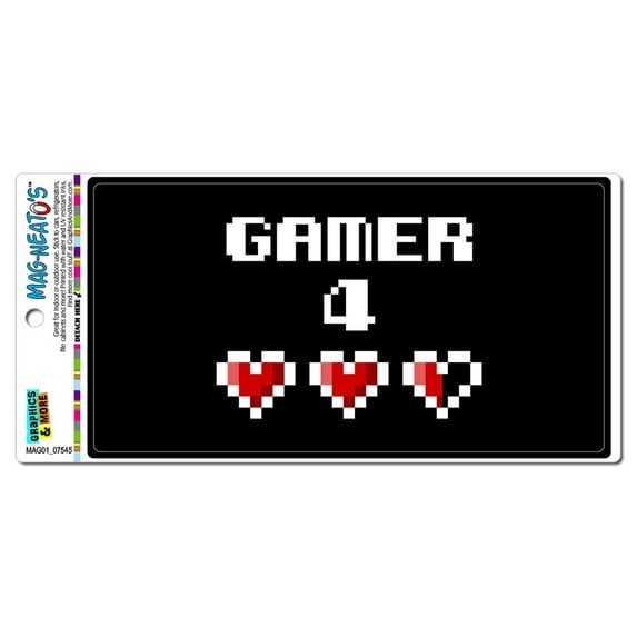 Gamer 4 For Life - Gaming Pixel Hearts MAG-NEATO'S(TM) Car/Refrigerator Magnet