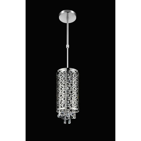 

CWI Lighting Galant 2 Light Drum Shade Mini Pendant With Chrome Finish - Stainless Steel