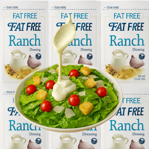 Ken’s Fat Free Ranch Dressing Packets, Salad Dressing To Go, Portion Control, 1.5 oz Each (Pack of 8)