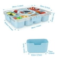 thumbnail image 2 of Loobuu Divided Serving Tray with Lid and Handle, Portable Snackle Box Platters for Serving Food Outdoor Party Snack Cracker Organizer (Blue), 2 of 8