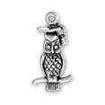 thumbnail image 1 of Sterling Silver 20" 1mm Box Chain 3D Graduation Cap And Tassle Wise Owl Pendant Necklace, 1 of 2
