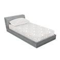 thumbnail image 2 of Ambesonne Paisley Fitted Sheet & Pillow Sham Set, Abstract Flowers Leafs, Twin, Grey and White, 2 of 2