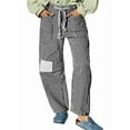 thumbnail image 3 of Jeans para Mujer Y2k con Rayas, Cordón Ajustable, Cintura Alta, Rectos, Pierna , Estilo Boyfriend, Pantalones Vaqueros Mom. Negro S, 3 of 8