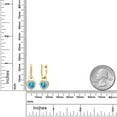 thumbnail image 3 of Gem Stone King 18K Yellow Gold Plated Silver Swiss Blue Topaz and White Created Sapphire Dangle Earrings for Women (2.40 Cttw, Gemstone November Birthstone, Heart Shape 6MM), 3 of 5