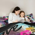 thumbnail image 5 of Feelyou Old School Teens Full Size Comforter Sets, Chic Street Graffiti Bedding Comforter Set, Hiphop Album Music Reversible Bedding Sets, Ultra Soft Bedroom Decor, 3-Piece, 5 of 8