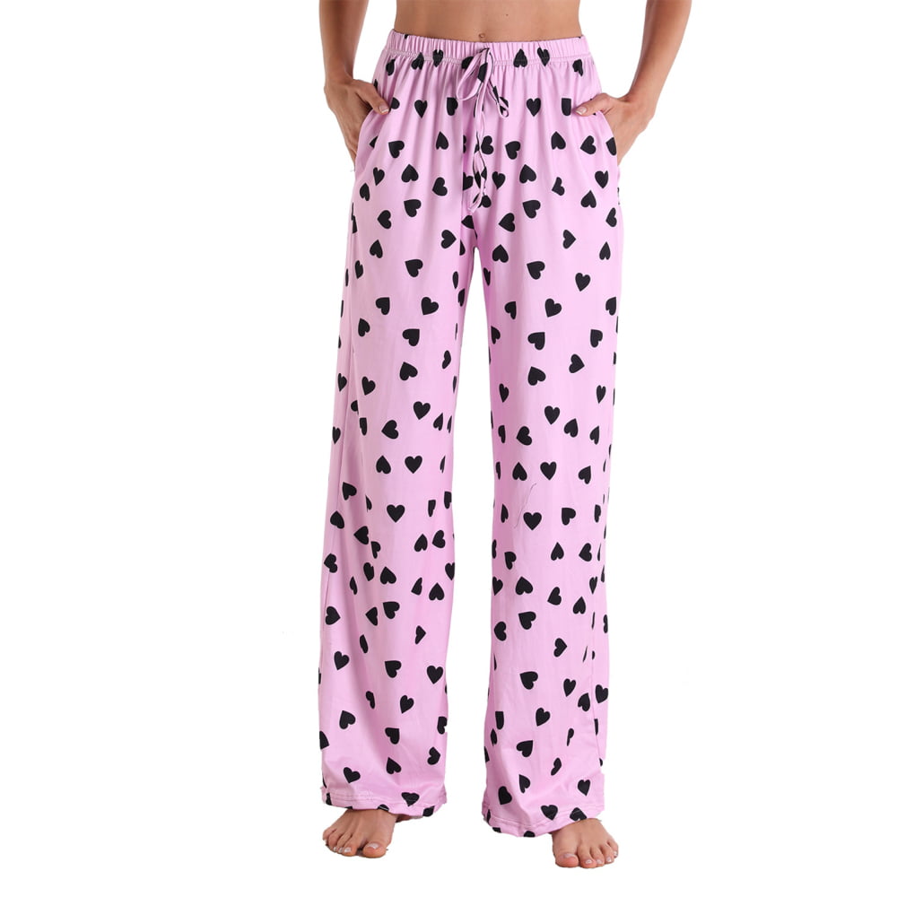 Women's Comfy Casual Pajama Pants Floral Print Drawstring Pocketed Palazzo  Lounge Pants Wide Leg Loose S 3039 - Walmart.com