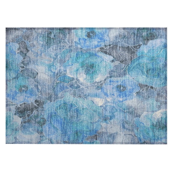 Dalyn Rugs Machine Washable Indoor/Outdoor Chantille Blue 1'8" x 2'6" Rug