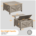 thumbnail image 5 of Alden Design Storage Medium Density Fiberboard Coffee Table, Gray, 5 of 11