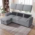 thumbnail image 4 of Sobaniilo 79.4" Sectional Sofa with Movable Storage Ottoman, L-Shaped Convertible Sofa Couch for Small Living Room, Light Gray, 4 of 5