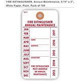 FIRE EXTINGUISHER, ANNUAL MAINTENANCE, 5.75" X 3", WHITE PAPER, PACK OF 100