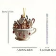 thumbnail image 5 of Shoreew 2 Pcs Coffee Cup Christmas Tree Ornaments 2D Acrylic Winter Village Snow House Hot Chocolate Mug Shape Xmas Hanging Pendents for Holiday Decor, 5 of 6
