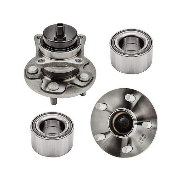 Front and Rear Wheel Hub and Bearing Kit - Compatible with 2009 - 2019 Toyota Corolla Sedan 2010 2011 2012 2013 2014 2015 2016 2017 2018