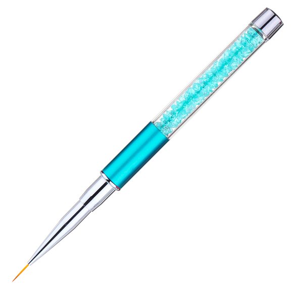 GleamNest Acrylic Nails, Ergonomic Handle Nail Art Pen with Nail Pen Tips, Brush Tip, Blue, 1 Count