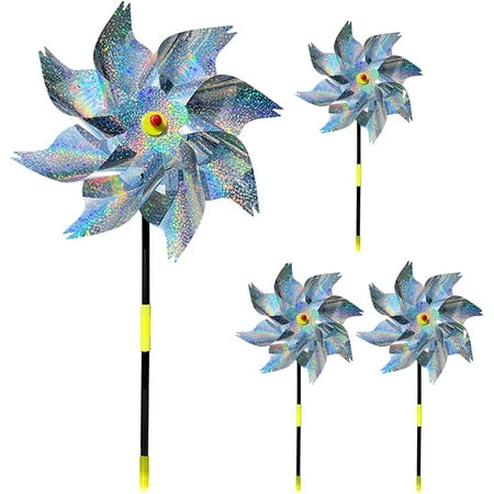 SHARKDOOK 4pcs Bird Repellent Windmill, Reflecting Windmill, Garden ...