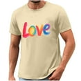 thumbnail image 4 of Busydd LGBTQ Pride Shirt Men Proud Rainbow Love Heart Graphic Tees Casual Comfortable Short Sleeve Summer Tops Stylish Round Neck Cotton T Shirts for Man S, 4 of 4
