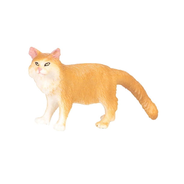 Juguetes de simulación BLESIY modelo de animales realistas de gato pequeño Amarillo