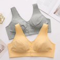 thumbnail image 3 of Wdgfv Daisy Bras for Women Plus Size No Underwire Full Coverage Front Closure Padded Bra Upgraded Everyday Support Bralette Grey XXXL, 3 of 3
