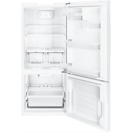 GE - 21.0 Cu. Ft. Bottom-Freezer Refrigerator - High gloss white