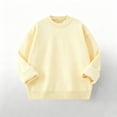 thumbnail image 6 of Women's Crewneck Sweater Winter Warm Sherpa Sweatshirt Solid Color Pullover Yellow XL, 6 of 9