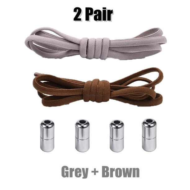 2 pares de cordones elásticos combinados Zapatillas sin cordones Cordones redondos Cordones sin cordones Niños Adultos Talla única ZapatosEstados Unidos Gao Jinjia LED