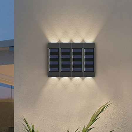 

Littleduckling 4pcs Solar Wall Light Outdoor LED Solar Stair Light Auto ON/OFF Solar Fence Light IP65 Waterproof Solar Patio Light with White Light(Warm Light) for Patio Yard Garden Pathway