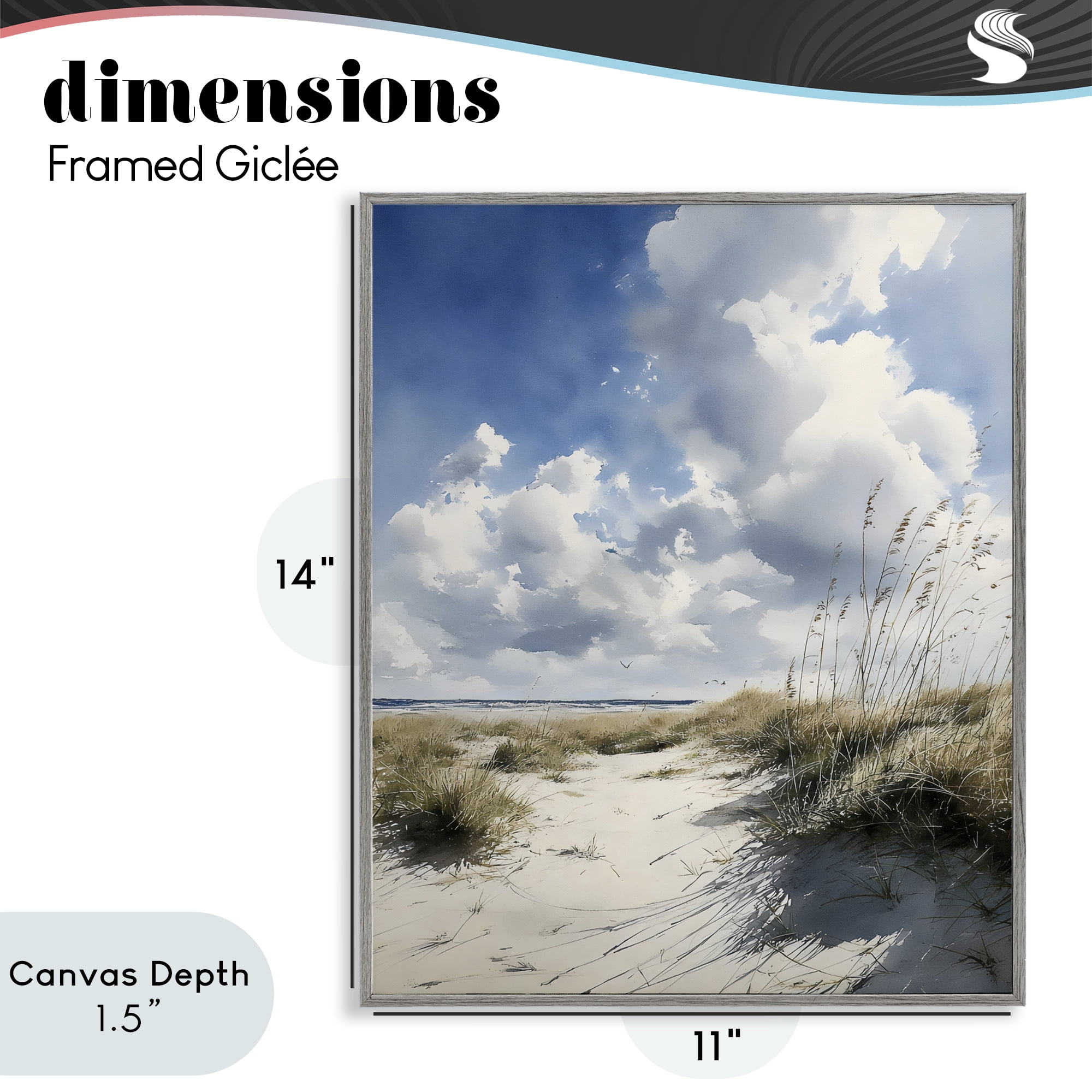 Stupell Industries Dunes In The Sunshine Gray Framed Giclee Art, design by Franklyn Gregory