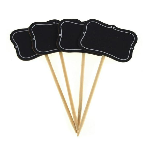 Mini Chalkboard Wood Stakes, Bracket, 6-inch, 4-Piece