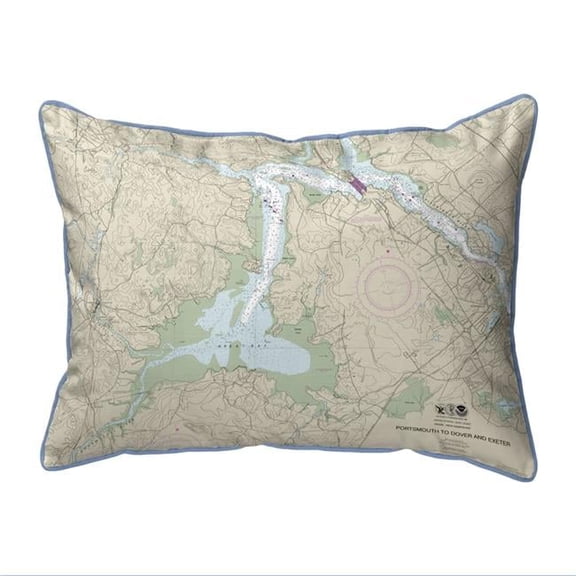Betsy Drake ZP13285GB 20 x 24 in. Portsmouth to Dover & Exeter - Great Bay, NH Nautical Map Extra Large Zippered Indoor & Outdoor Pillow