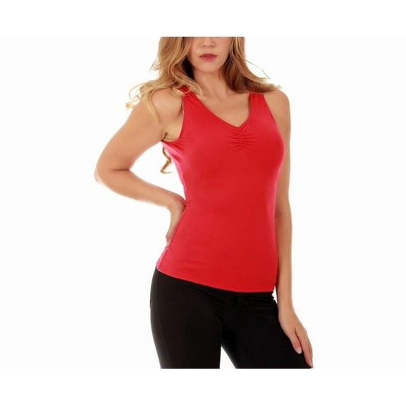 InstantFigure Activewear Compression Hi-Back Shirred Tank Top WA40011
