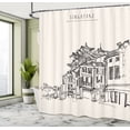 thumbnail image 4 of Ambesonne City Old Houses Shower Curtain, Singapore China, 69"Wx75"L, Eggshell and Black, 4 of 4
