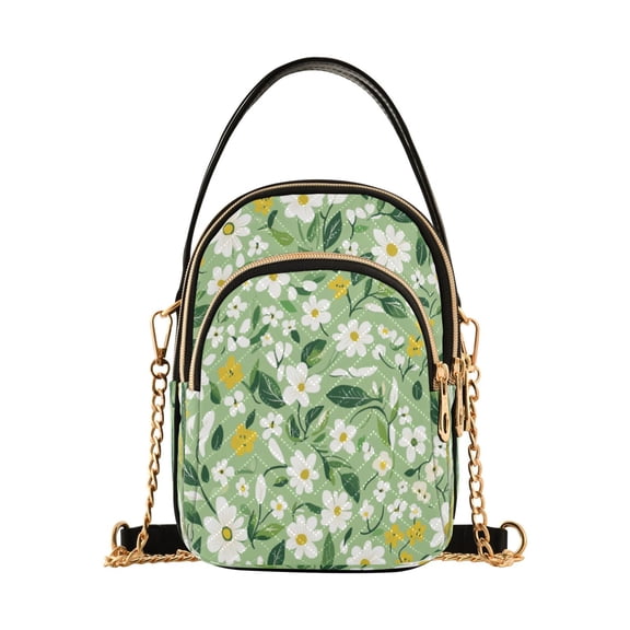 Spring Blossom Medley Women's Crossbody Handbags Leather Crossbody Bags Fanny Pack Chest Bag for Travel