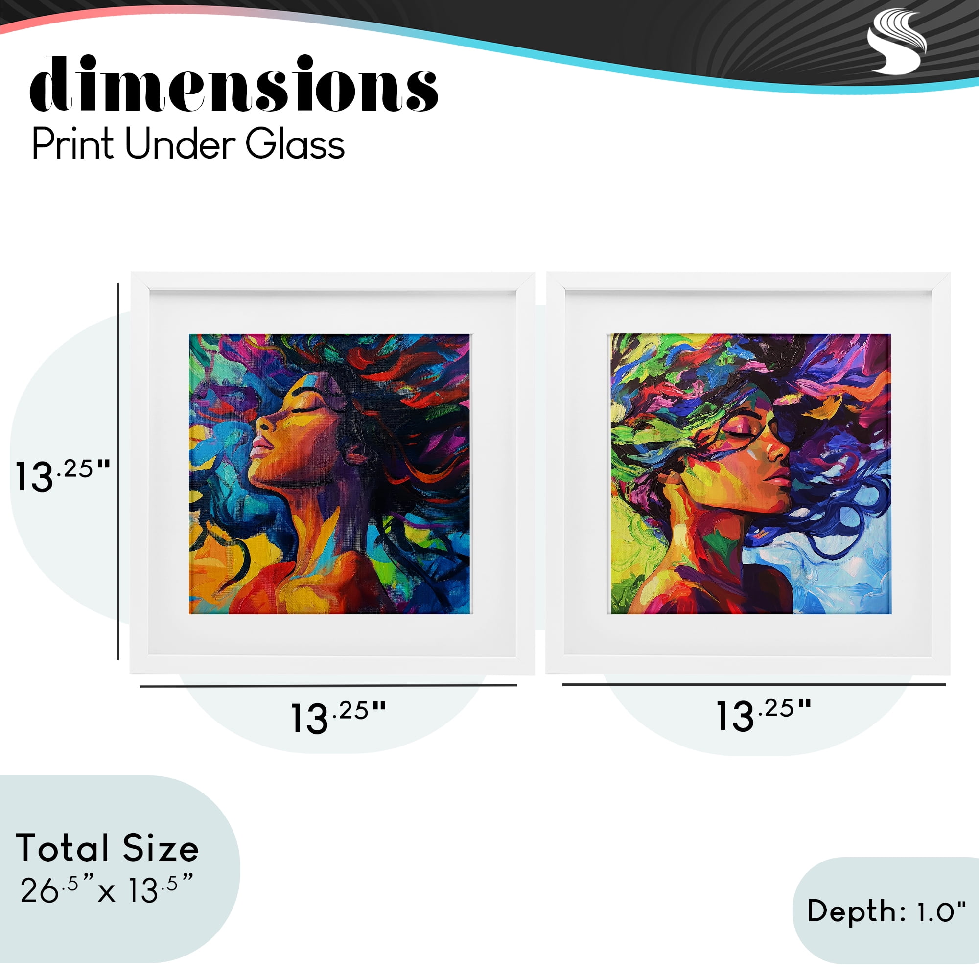 Stupell Industries Radiant Flow Of Colors 2 Piece White Framed Print Under Glass Set, design by Svetlana Aleynikova