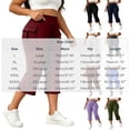 thumbnail image 7 of Plus Size Cargo Capris for Women Elastic Waist Slim Fits Yoga Capri Leggings, Stretch Workout Hiking Sports Cropped Pants, 7 of 7