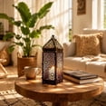 thumbnail image 2 of Moroccan Style Metal Lantern Candle Holder Vintage Openwork Decorative Lamp for Patio Wedding Tabletop Hanging Indoor Outdoor Home Decor, 2 of 7