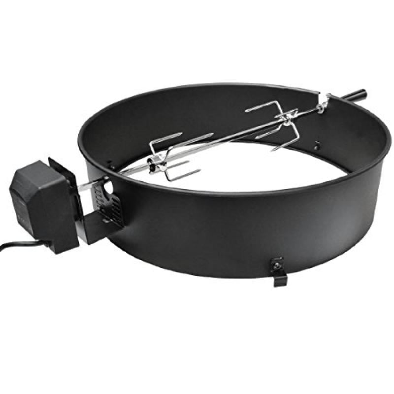 onlyfire Universal High-Temp Resistance Black Coated Steel Charcoal Kettle Rotisserie Ring Kit for Weber 2290 and Other Models