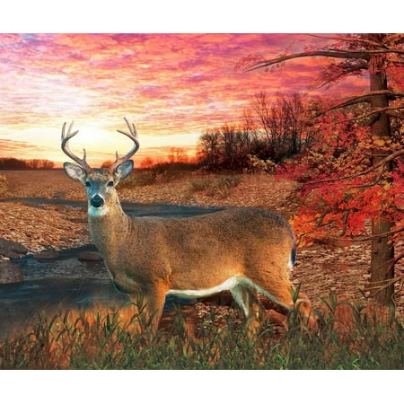 "Patriotic Deer" Luxury Queen Heavy Plush Blanket