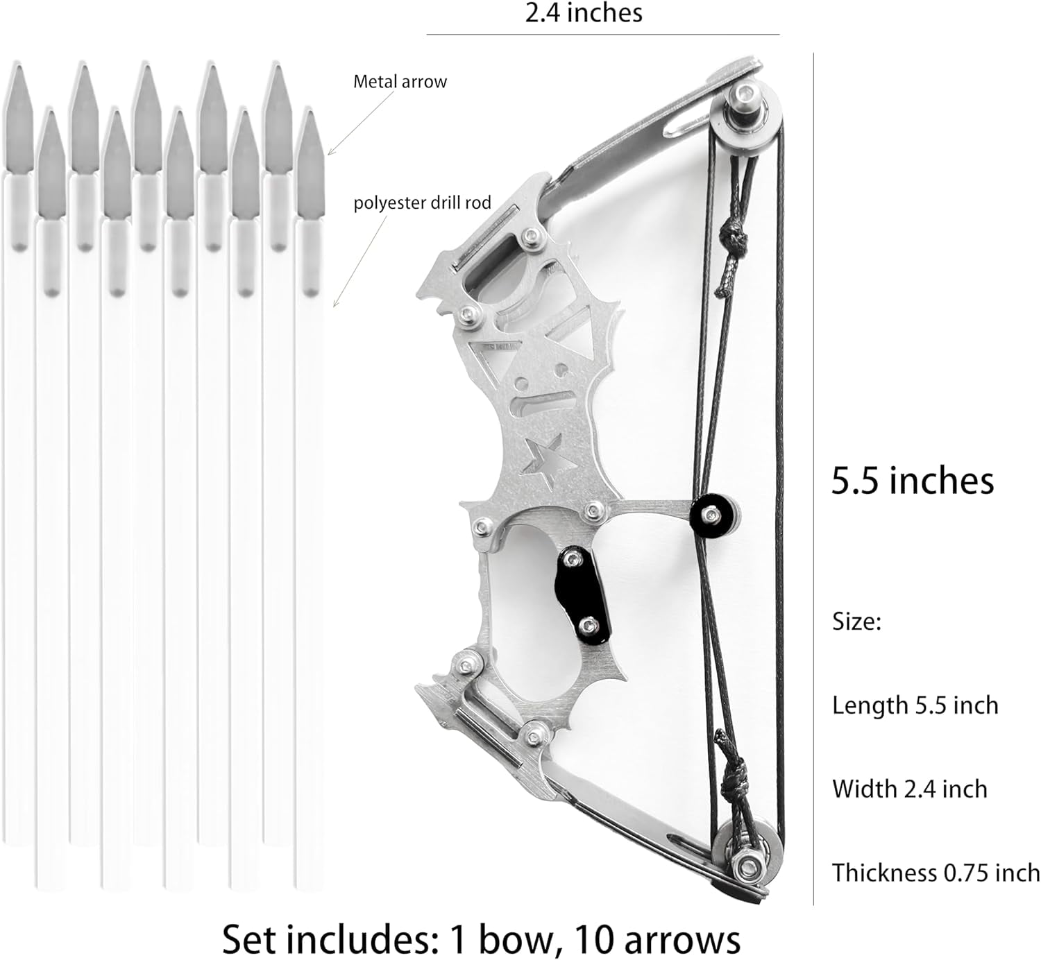 Archery Bow Set Left and Right Hand Compound Bow Hunting Bow Metal Material Catapult RH/LH for Practice Archery