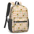 thumbnail image 2 of Sunflower and Gingham Pink Pattern 17" Waterproof Oxford School Backpacks for Teens, S-Shape Padded Straps, for School, Travel, Hiking, Camping, 2 of 5