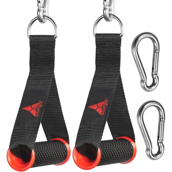 HAHDAXIA Pro Cable Handles Compatible with Bowflex and Cable Machine, Heavy Duty Exercise Hand Grips Attachment with 2 Carabiners for Resistance Bands Home Gym