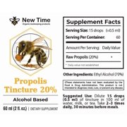 Bee Propolis Liquid Extract Tincture 20% – 2 fl oz (60 mL), 70% Alcohol, Amber Glass Dropper