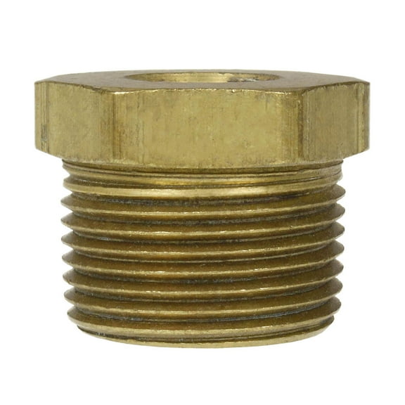 1" x 3/8" Male NPTF x Female NPTF Hex Bushing Reducer Solid Brass Pipe Fitting