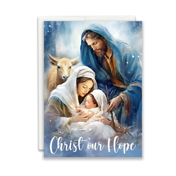 Tarjeta de Navidad JBH Creations Christ Our Hope, paquete de 24